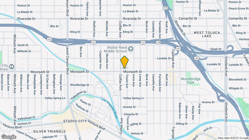 11645 Moorpark St Mapa y Detalles de la Ubicación