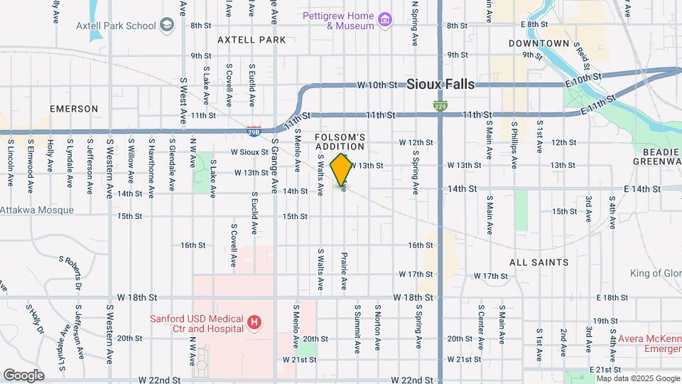 605 S Prairie Ave Map and Location Details