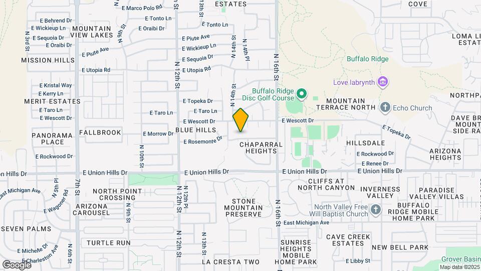 1420 E Rosemonte Dr Mapa y Detalles de la Ubicación