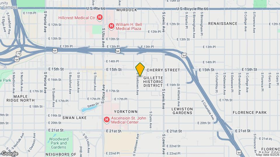 1527 S Yorktown Ave Map and Location Details