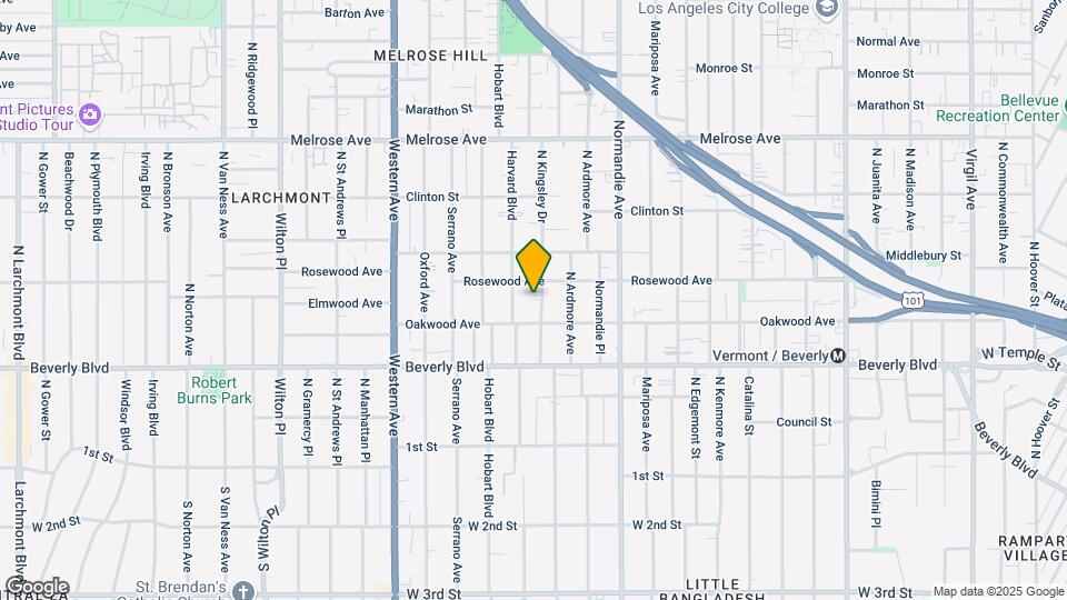 427 N Kingsley Dr Map and Location Details