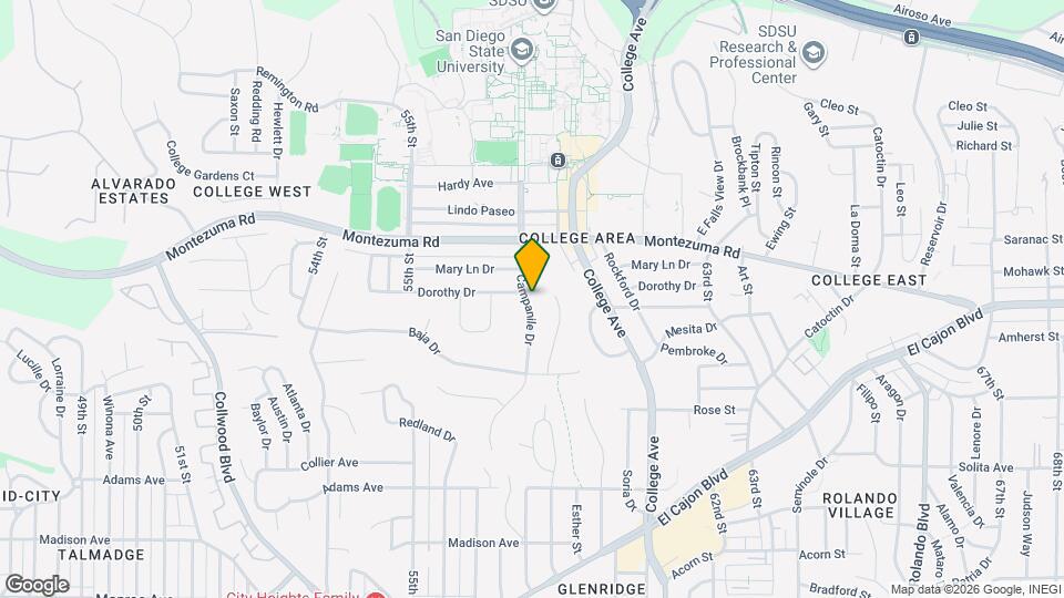 5027 Campanile Dr Mapa y Detalles de la Ubicación