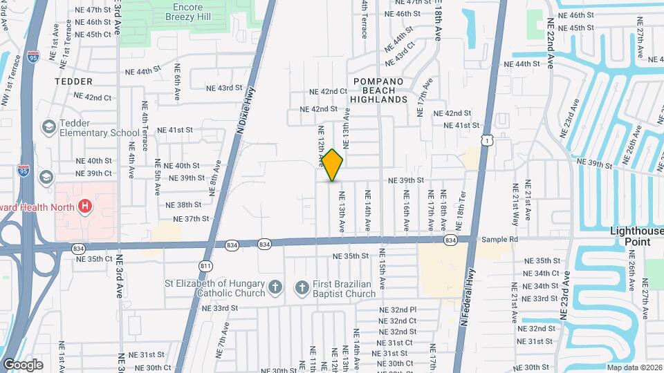 3850 NE 12th Terrace Mapa y Detalles de la Ubicación