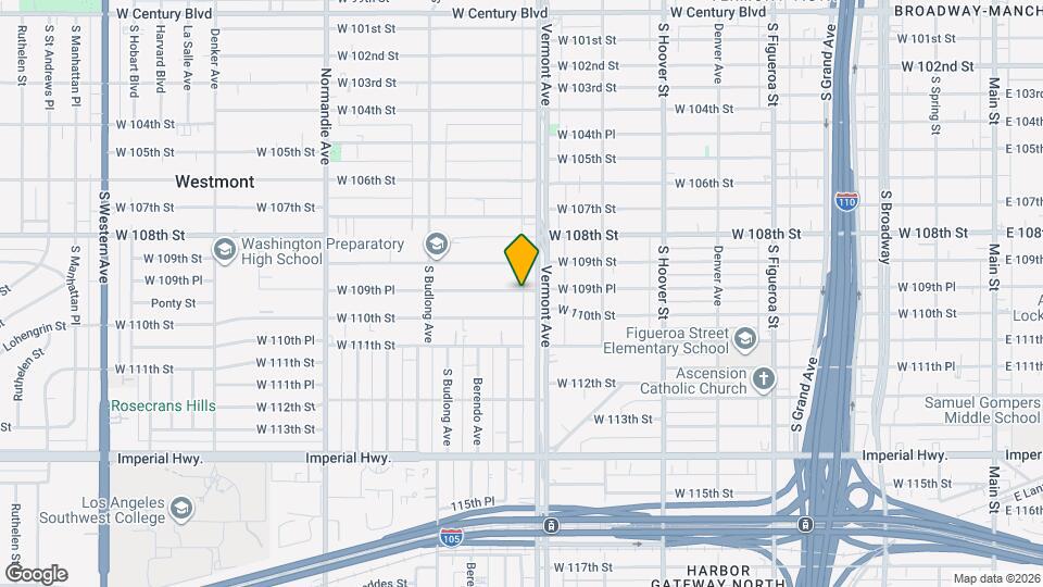 1016 W 109th Pl Map and Location Details