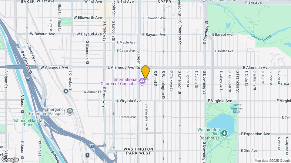 385 S Pennsylvania St Map and Location Details