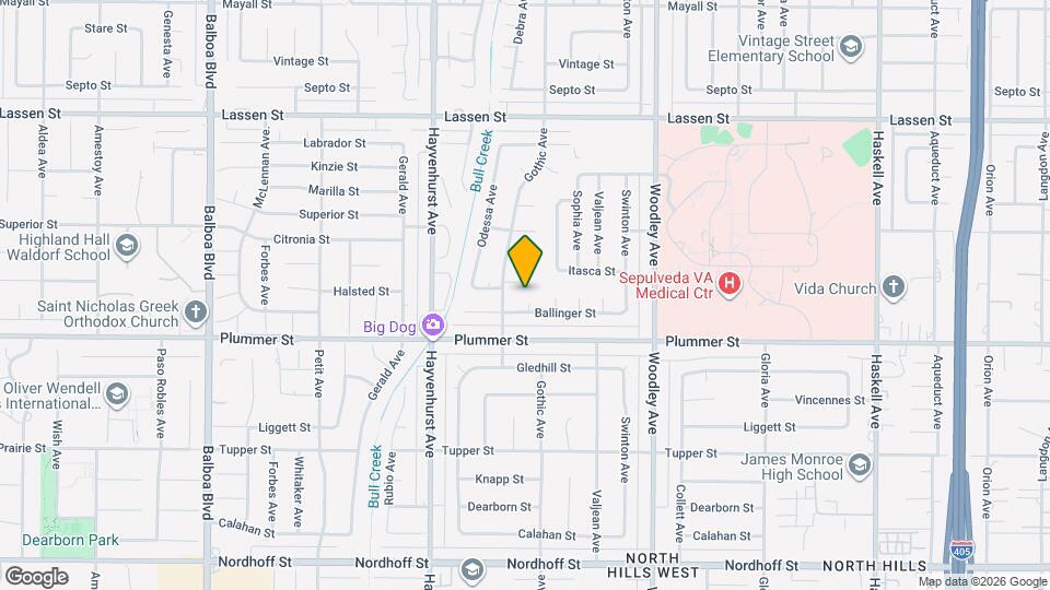 9541 Debra Ave Map and Location Details