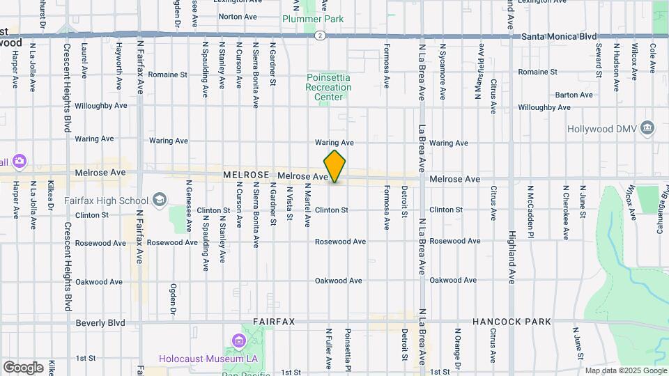 640 N Fuller Ave, Unit Guest House Map and Location Details
