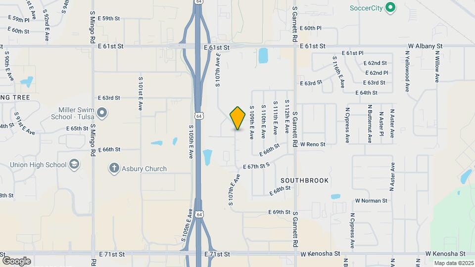 6517 S 107th E Ave Map and Location Details