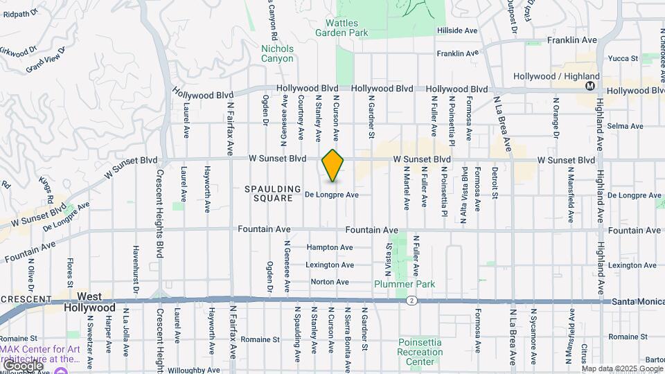 1411 N Curson Ave Mapa y Detalles de la Ubicación