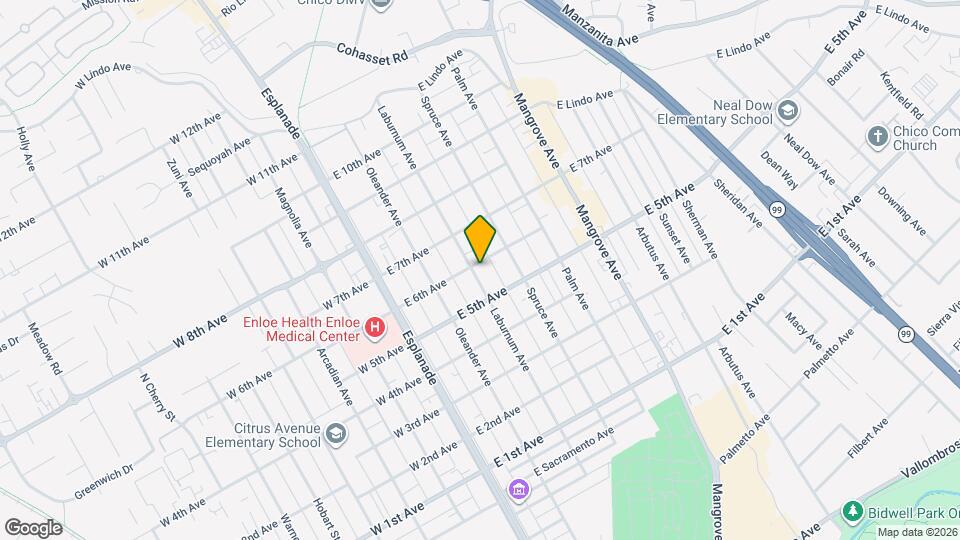 351 E 6th Ave Map and Location Details