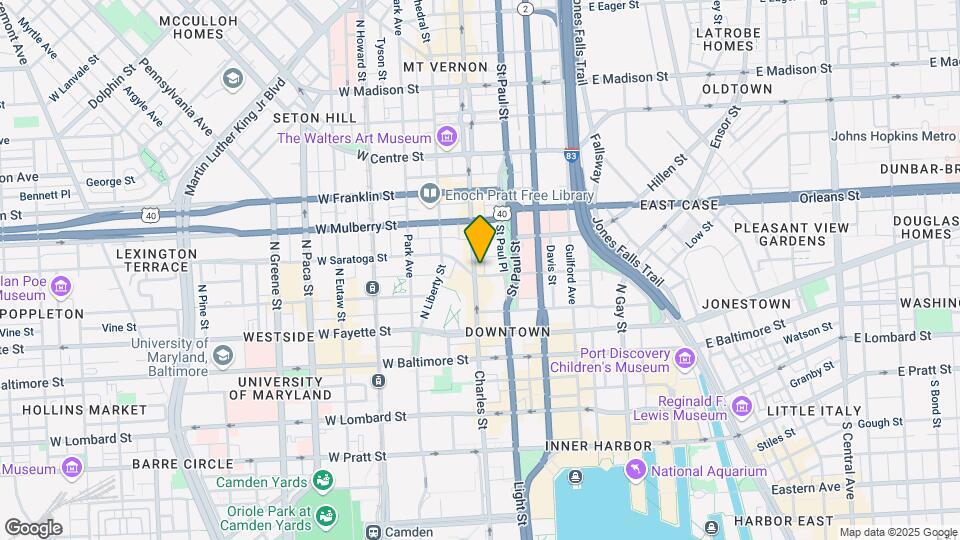 301 North Charles Map and Location Details