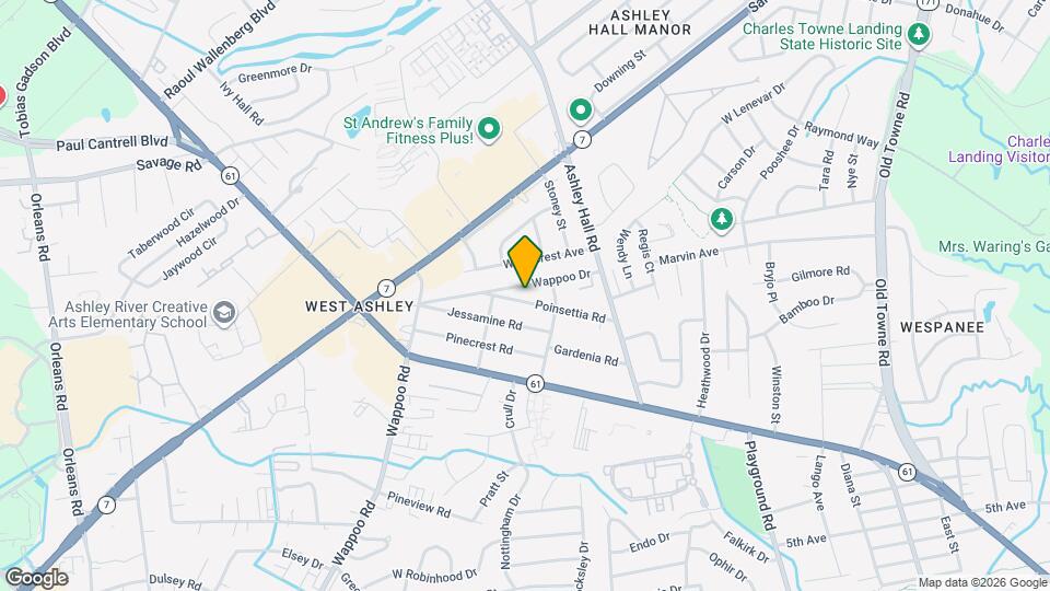 1618 Poinsettia Rd, Unit Unit1 Map and Location Details