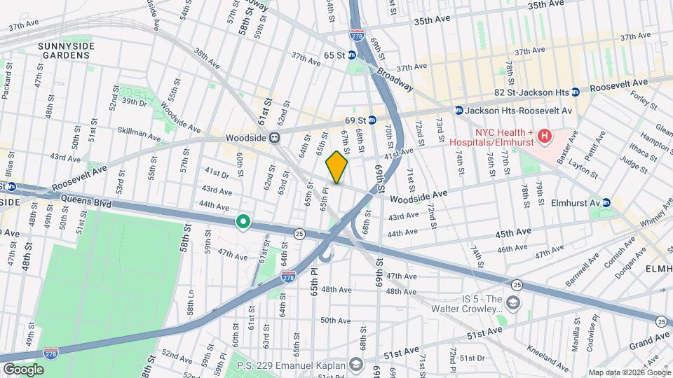 65-44 Woodside Ave Map and Location Details