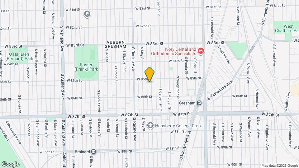 8512 S Aberdeen St Map and Location Details