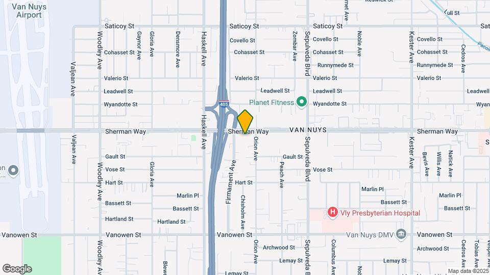 15524 Sherman Way Map and Location Details