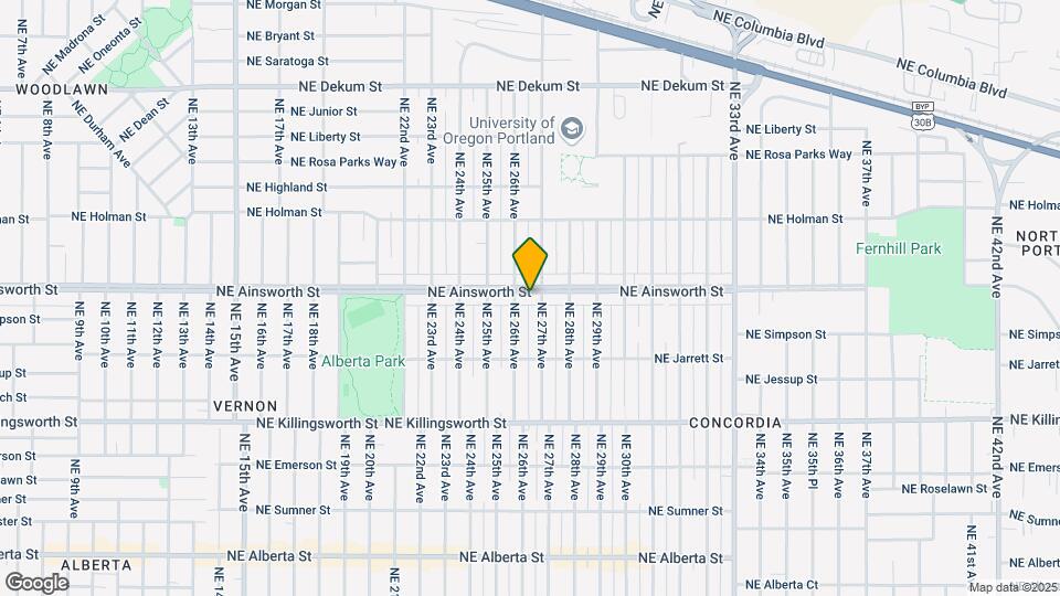 2628 Northeast Ainsworth Street, Unit B Map and Location Details