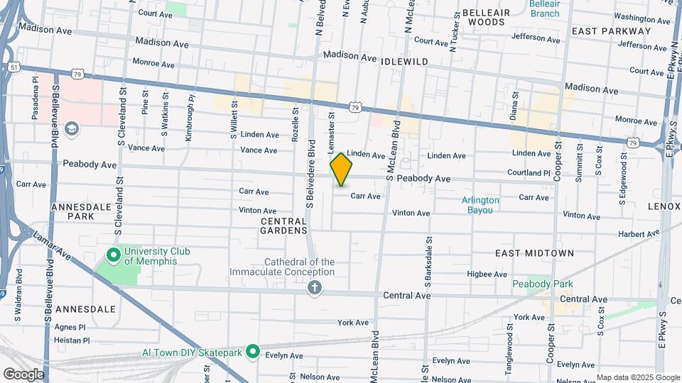 1750 Carr Ave Map and Location Details