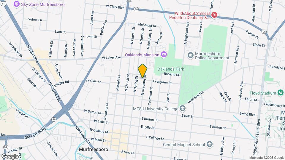 725 North Academy Street Map and Location Details