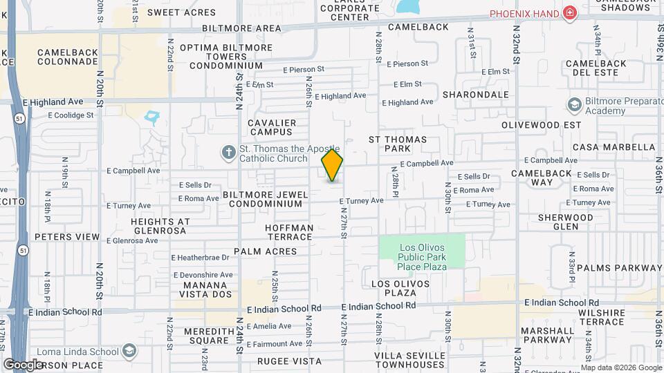 2630 E Roma Ave Map and Location Details