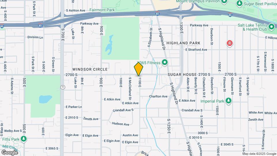 2730 S 1100 E Map and Location Details