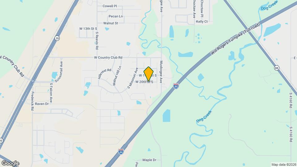 2001 S Cherokee Ave Map and Location Details