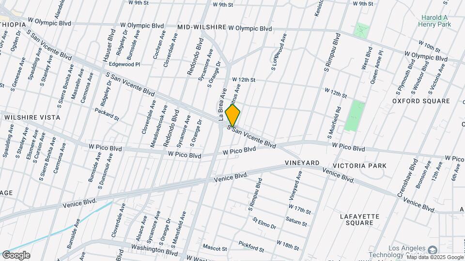 1301 S Highland Ave Map and Location Details