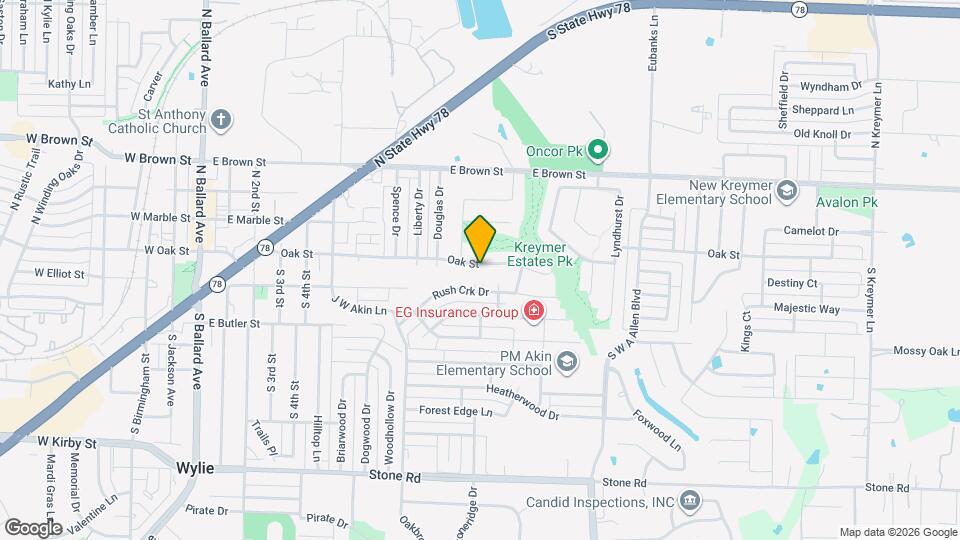 906 Oak St Map and Location Details