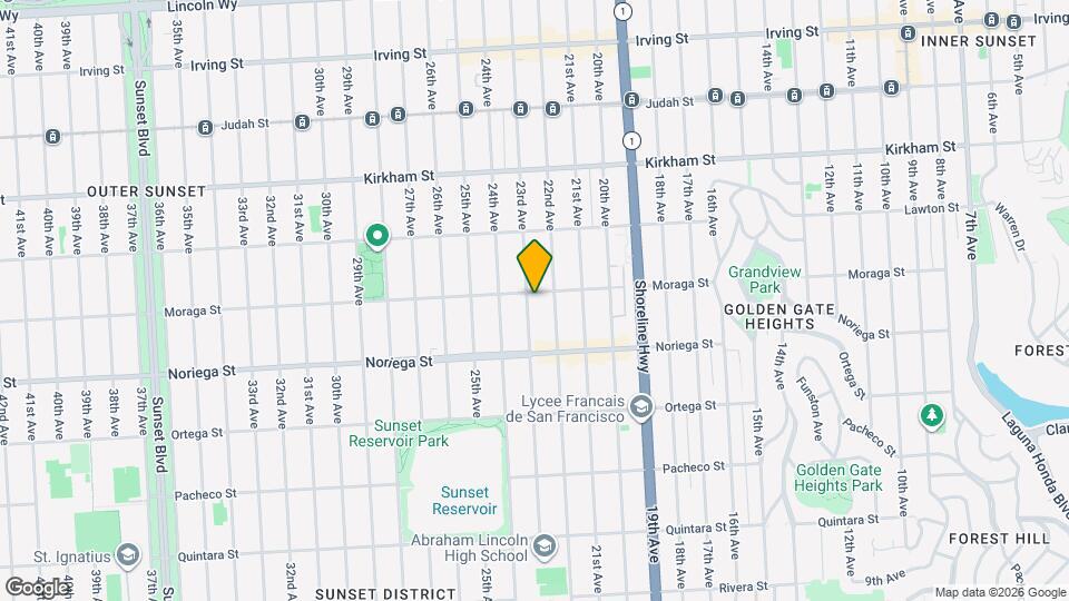 1643 Moraga St, Unit Upper Level Mapa y Detalles de la Ubicación