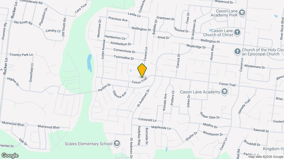 2116 Cason Trail Mapa y Detalles de la Ubicación