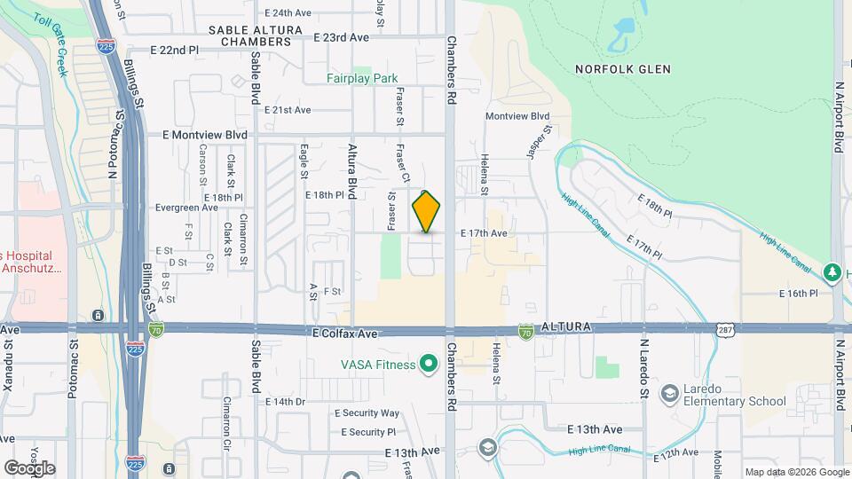 15201 E Batavia Pl Mapa y Detalles de la Ubicación