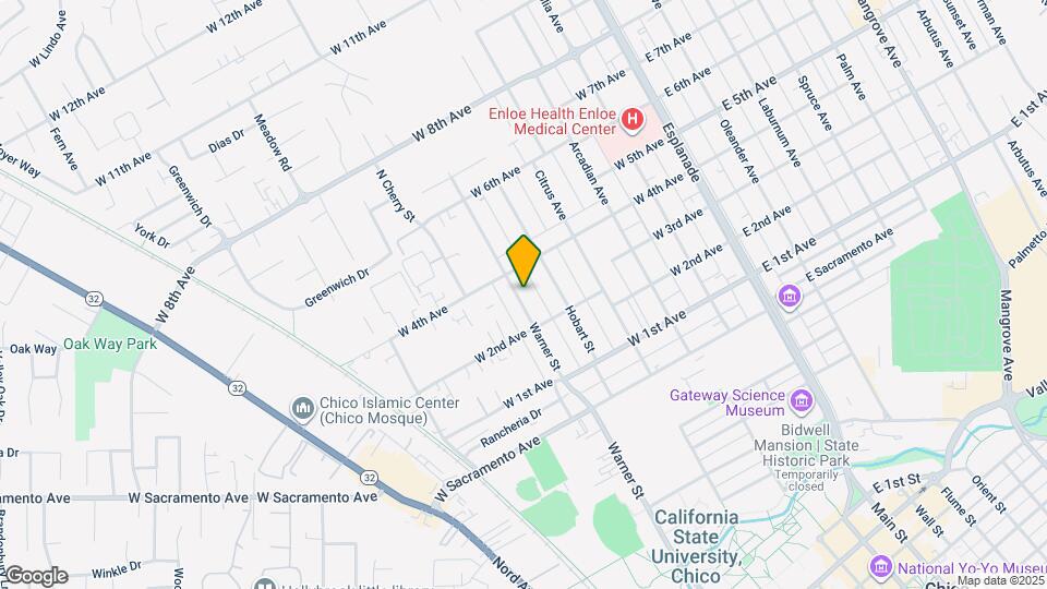 1256 Warner St, Unit C Mapa y Detalles de la Ubicación