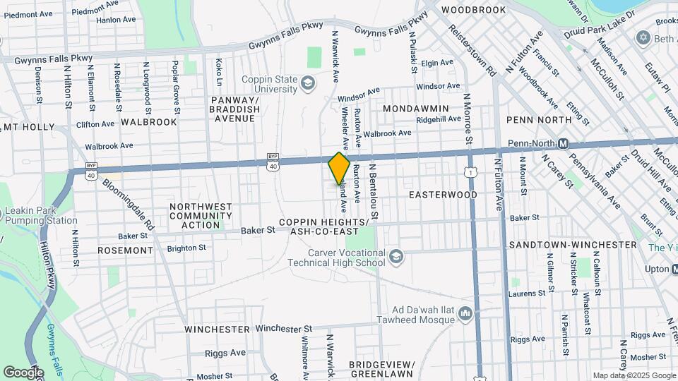 1716 Moreland Ave Map and Location Details