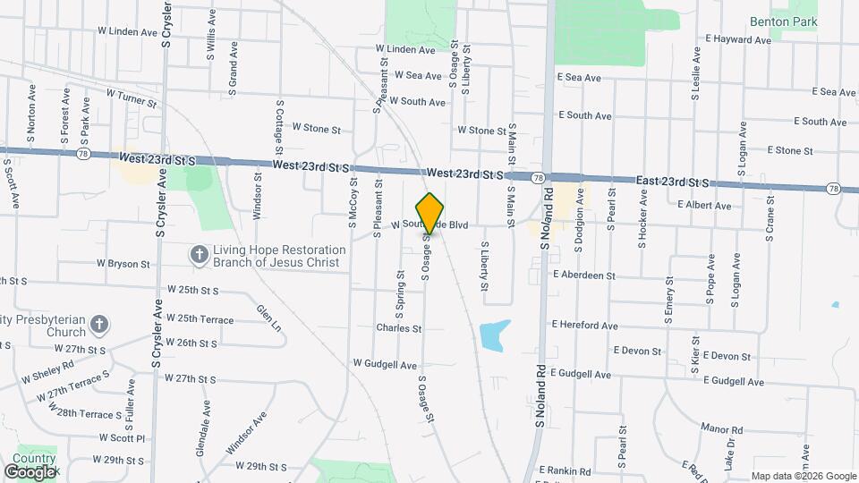 1335 S Osage St Map and Location Details