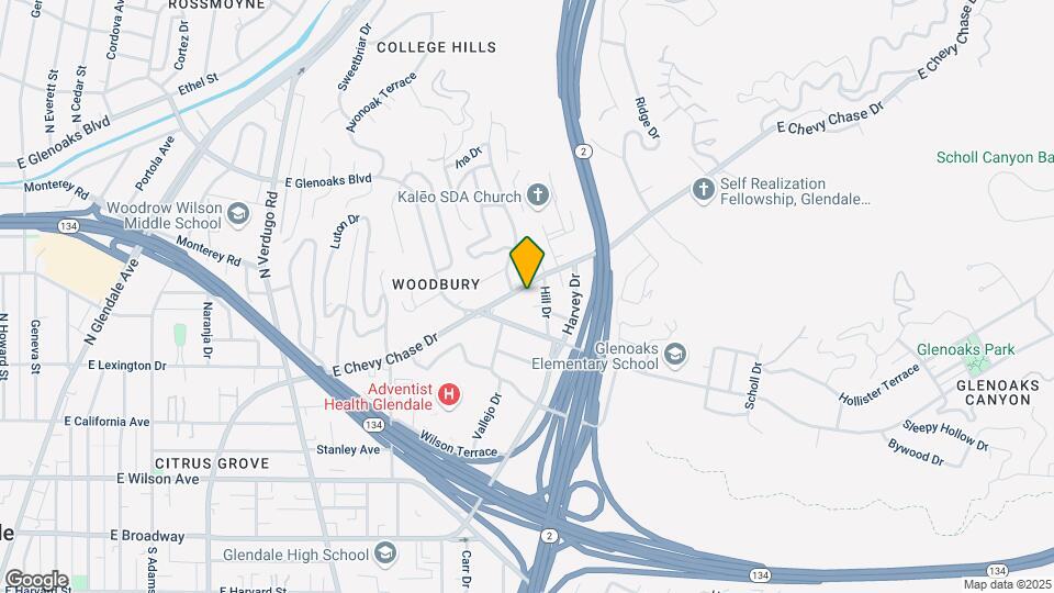 1714-1718 E Chevy Chase Dr Mapa y Detalles de la Ubicación