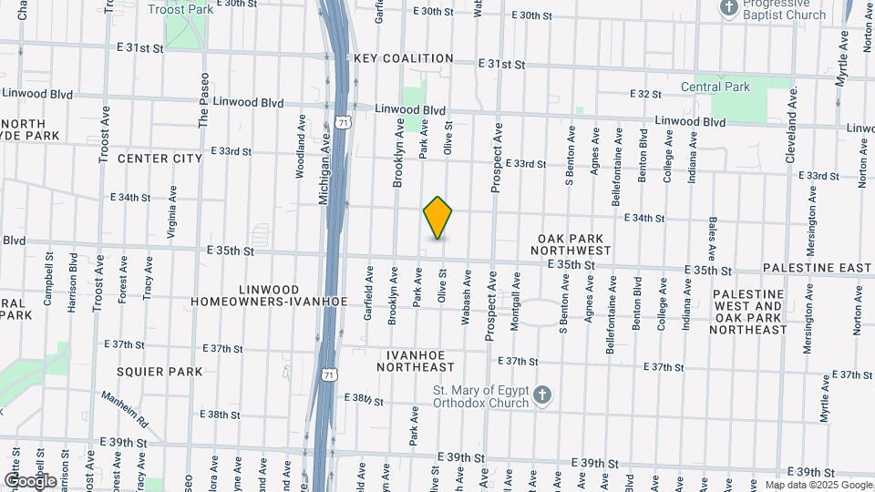 3434 Olive St Map and Location Details