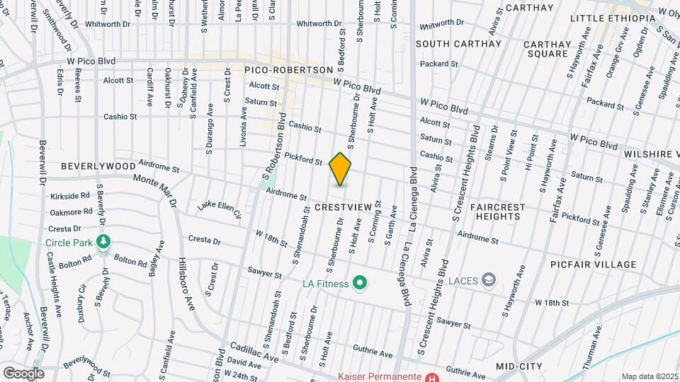 1637 S Sherbourne Dr Mapa y Detalles de la Ubicación