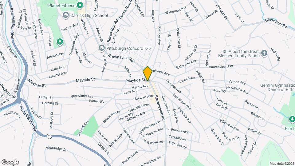 2708 Brownsville Rd Map and Location Details