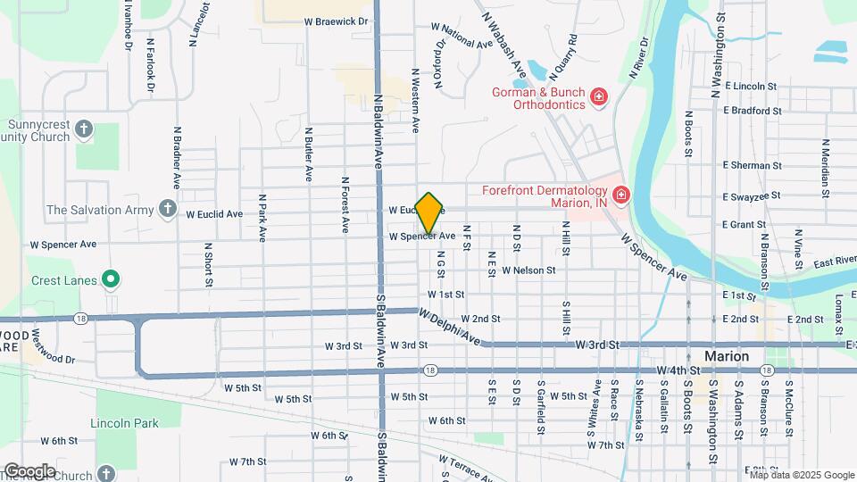 1211 W Spencer Ave Map and Location Details
