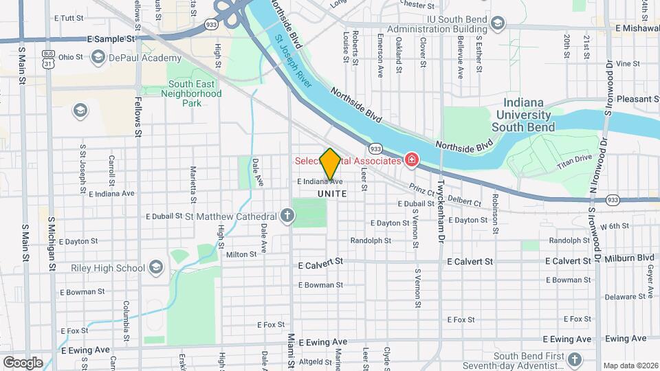 1160 E Indiana Ave Mapa y Detalles de la Ubicación