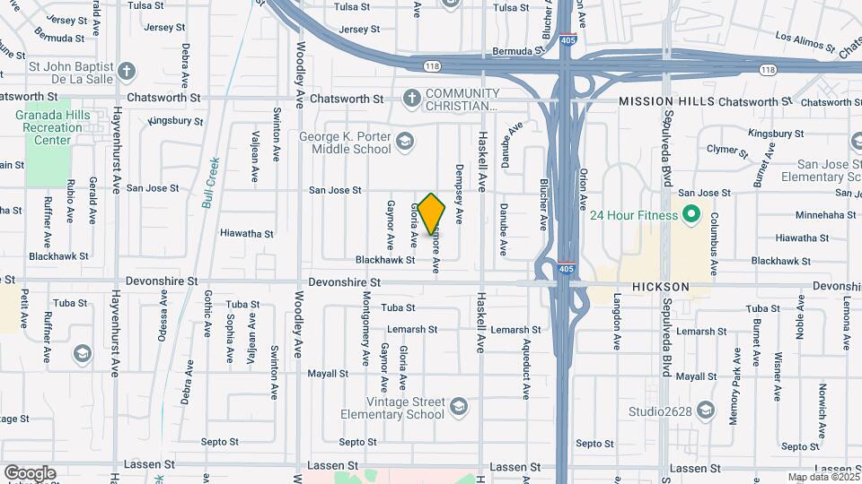 10355 Densmore Ave Map and Location Details