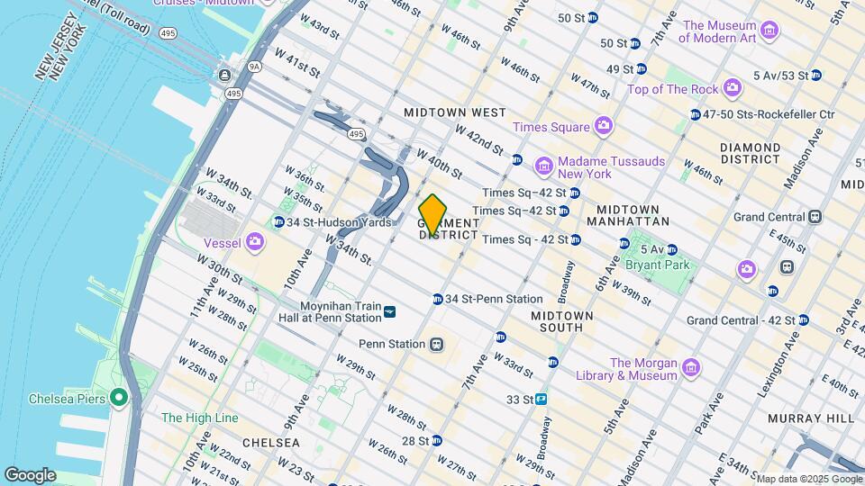 327 W 36th St. Map and Location Details