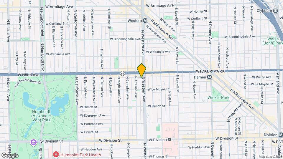 1538 N Western Ave Map and Location Details