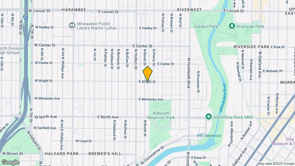 605 E Wright St, Unit Upper Map and Location Details