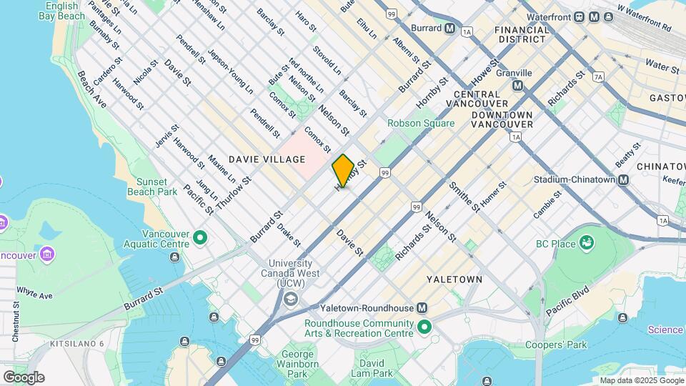 1102 Hornby St Map and Location Details