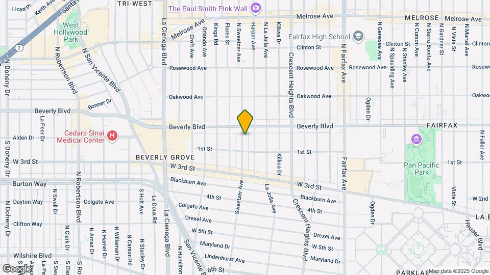 130 N Sweetzer Ave Map and Location Details