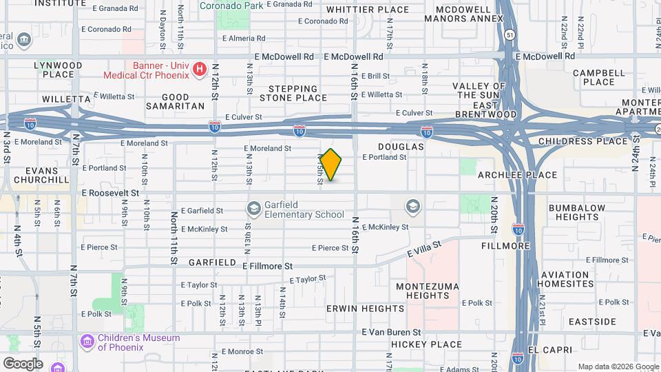 1514 E Roosevelt St Map and Location Details