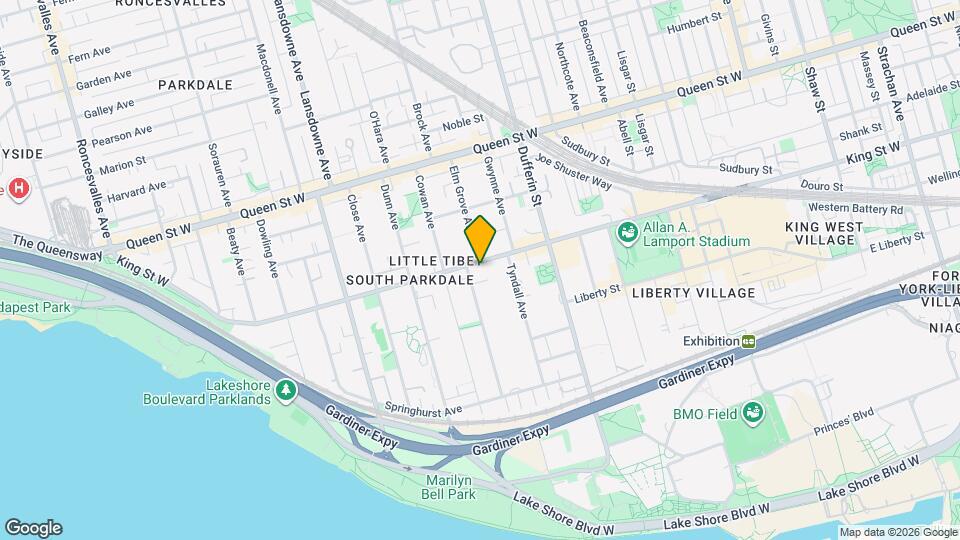 1257 King St W Map and Location Details