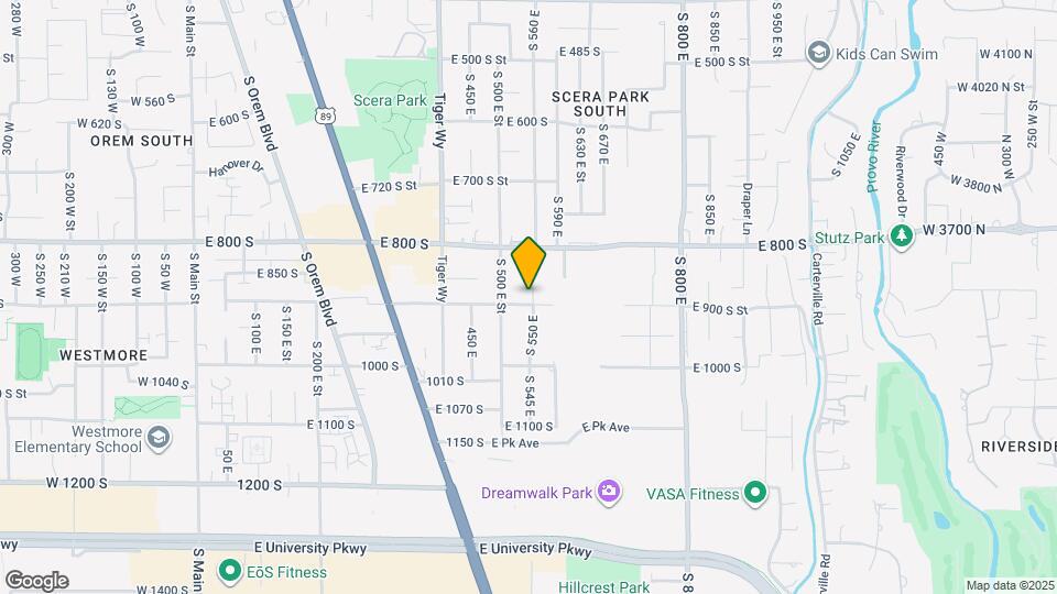 892 S 550 E Mapa y Detalles de la Ubicación