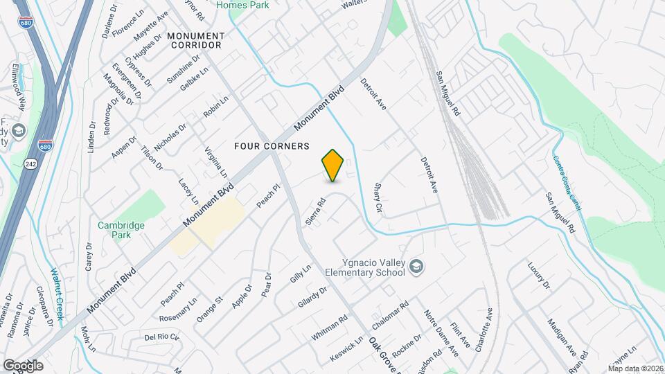 2039 Sierra Rd Map and Location Details