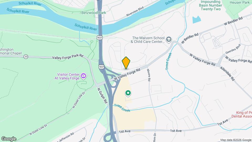 1020 W Valley Forge Rd Mapa y Detalles de la Ubicación